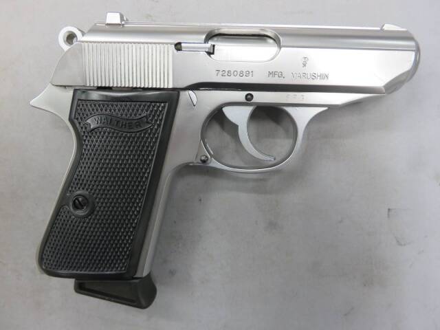 【マルシン】ワルサーPPK/S ニッケルフィニッシュ センターファイヤーモデル モデルガン