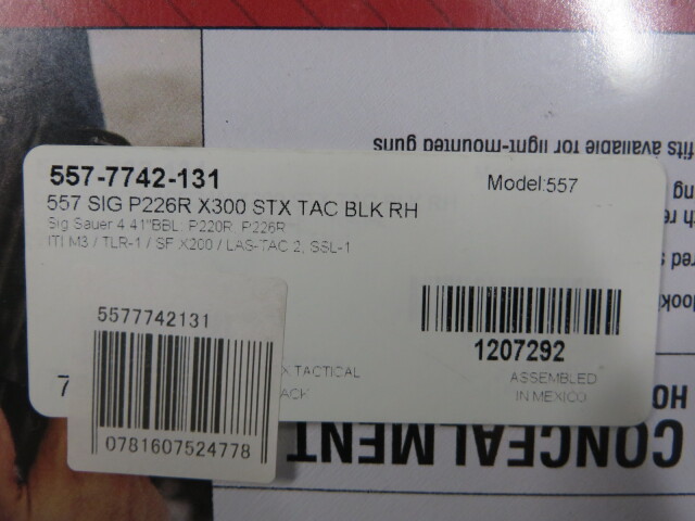 【サファリランド】Model.557 SIG P226R X300 STX TAC RH