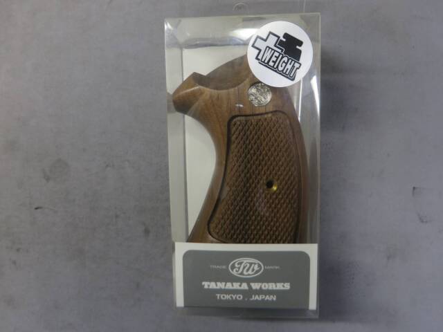 【タナカ】S&W Kフレーム オーバーサイズ（スクエアバット） ウォールナットチェッカー +Weight