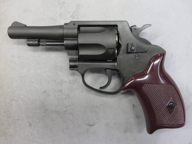 【マルシン】ポリスリボルバー 77ミリ銃身 ブラック HW プラグリップ仕様