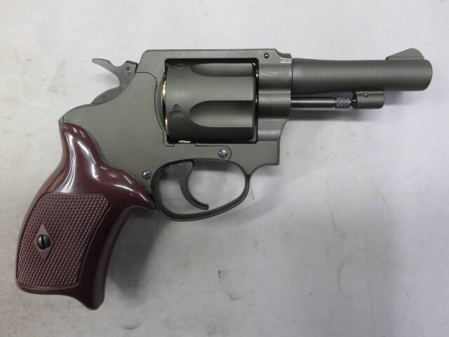 【マルシン】ポリスリボルバー 77ミリ銃身 ブラック HW プラグリップ仕様