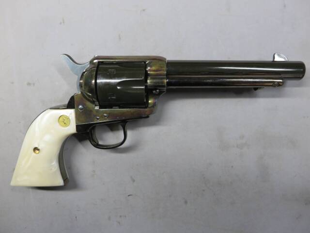【ハートフォード】SAA.45 メッキ ケースハードン カスタム アーティラリー モデルガン