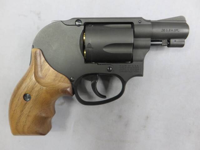 【マルシン】S&W M49 ブラック HW フィンガーチャンネル木製グリップ仕様 Xカートリッジ
