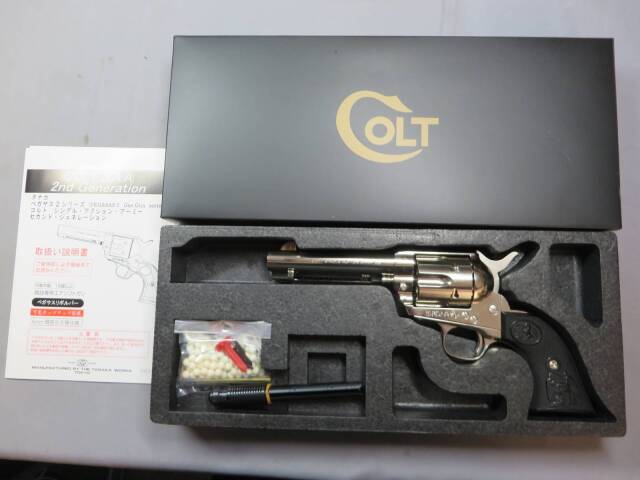【タナカ】コルトSAA.45 2nd Gen 4 3/4 シビリアン  ニッケルフィニッシュ ペガサス2