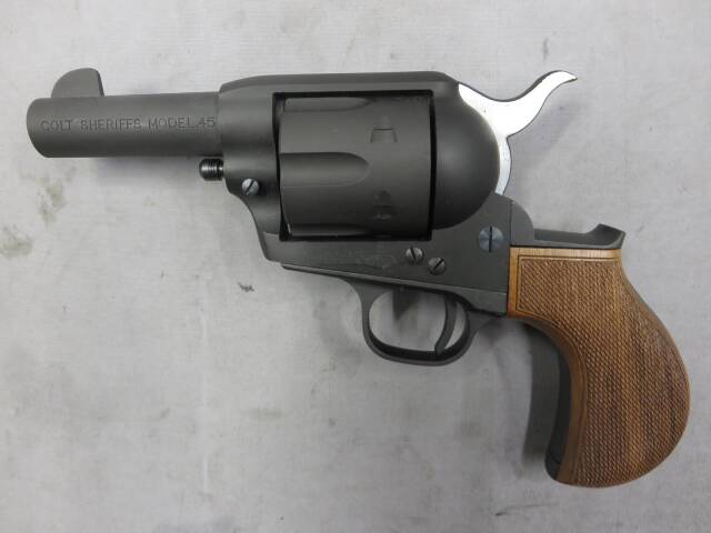【MULE・Fuji Company】コルトSAA .45 Birds Head Sheriffs モデル フルチェッカー 木製グリップ　モデルガン