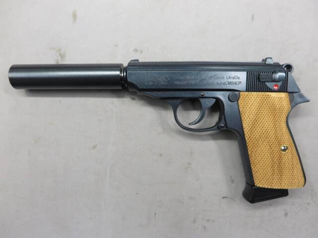 【マルゼン】ワルサー PPK/S モリブデンブルー サイレンサー付・キャロムショットカスタム