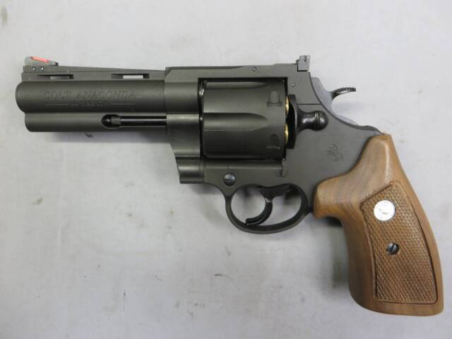 【マルシン】コルトアナコンダ 4in ブラック HW 6mmBB・木製グリップ　Xカートリッジ