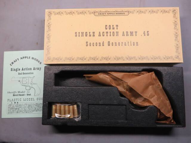 【MULE・Fuji Company】コルトSAA .45 Birds Head Sheriffs モデル フルチェッカー 木製グリップ　モデルガン