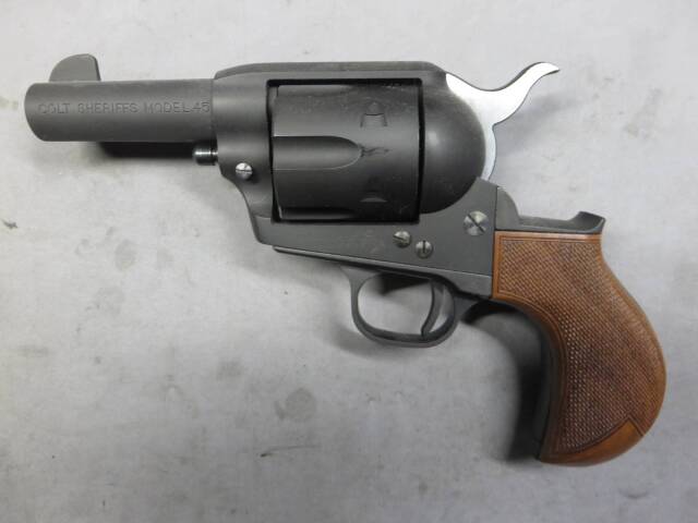 【MULE・Fuji Company】コルトSAA .45 Birds Head Sheriffs モデル フルチェッカー 木製グリップ　モデルガン