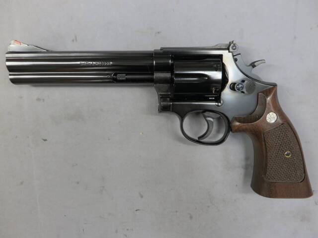 【マルシン】S&W M586 6in Wディープブラック 木製グリップ・S&Wガンケース　 モデルガン