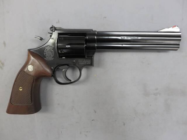 マルシン】S&W M586 6in Wディープブラック 木製グリップ・S&W