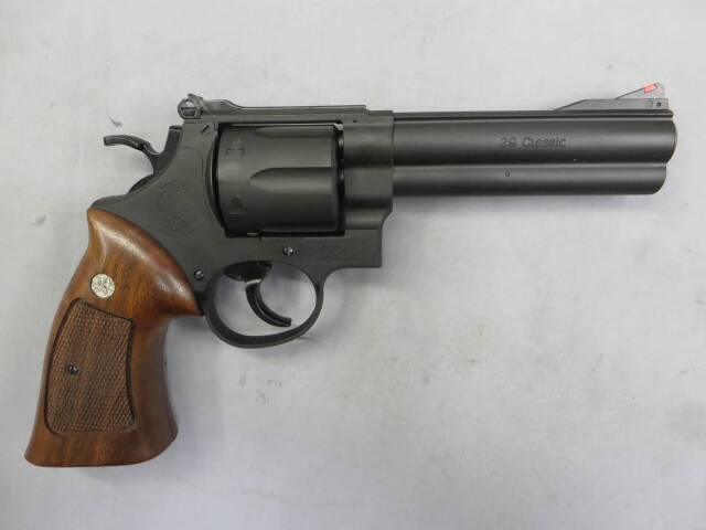 【マルシン】S&W M29 クラシック 5in HW ハーフチェッカー木製グリップ リアルXカートリッジ