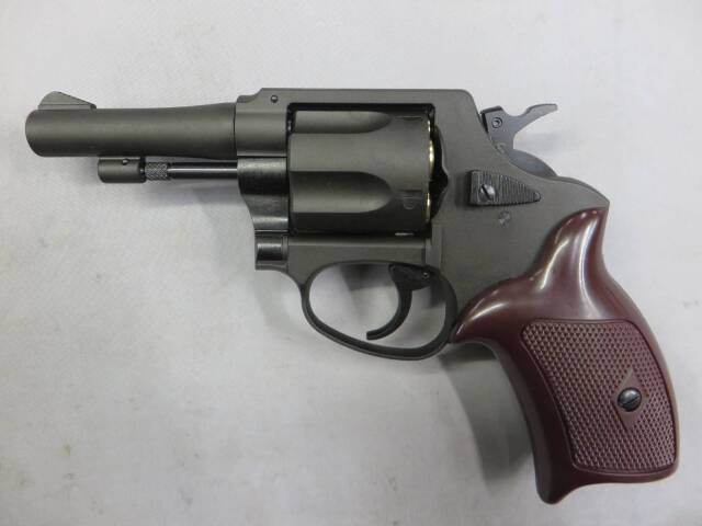 【マルシン】ポリスリボルバー 77ミリ銃身 ブラック HW プラグリップ仕様