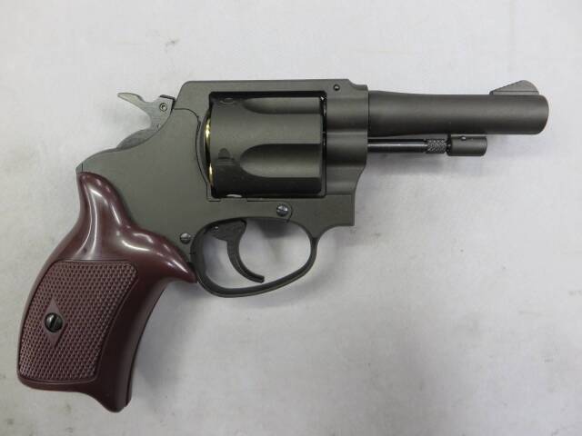 【マルシン】ポリスリボルバー 77ミリ銃身 ブラック HW プラグリップ仕様