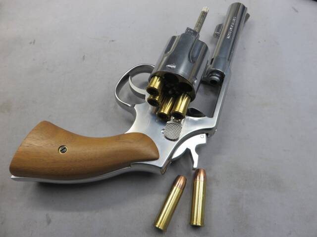 【マルシン】S&W M10 ミリタリー＆ポリス シルバーABS・木製グリップ リアルXカートリッジ