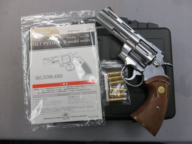 【タナカ】コルトパイソン.357mag 4in R-model ステンレス モデルガン