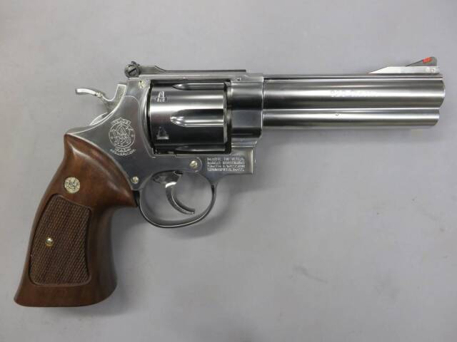 【マルシン】S&W M629クラシック 6.5in シルバーABS ハーフチェッカー木製グリップ仕様 リアルXカートリッジ