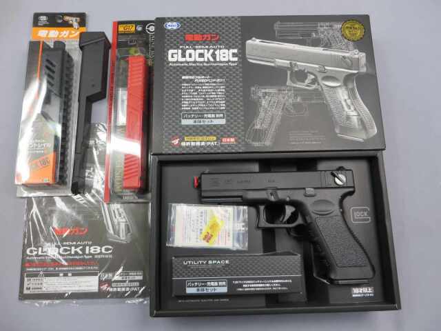 【東京マルイ】G18C / マウントレイル・カスタムスライド・100連マガジン　電動ガングロック18C