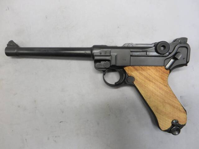 【タナカ】ルガーP08 6in HW・シタンチェッカー木製グリップ