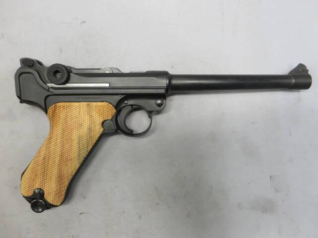 【タナカ】ルガーP08 6in HW・シタンチェッカー木製グリップ