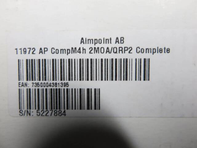 【Aompoint】Comp M4h 2MOA/QRP2 Comlpete・実物