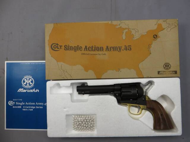 【専用】マルシン コルトSAA ブラススタイルHW Xカートリッジ 木製グリップ コルト SAA.45 キャバルリーブラススタイル HW 木製グリップ仕様
