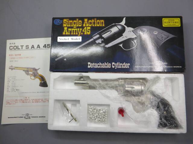 【タナカ】コルトSAA.45 DC アーティラリー　ニッケルフィニッシュ