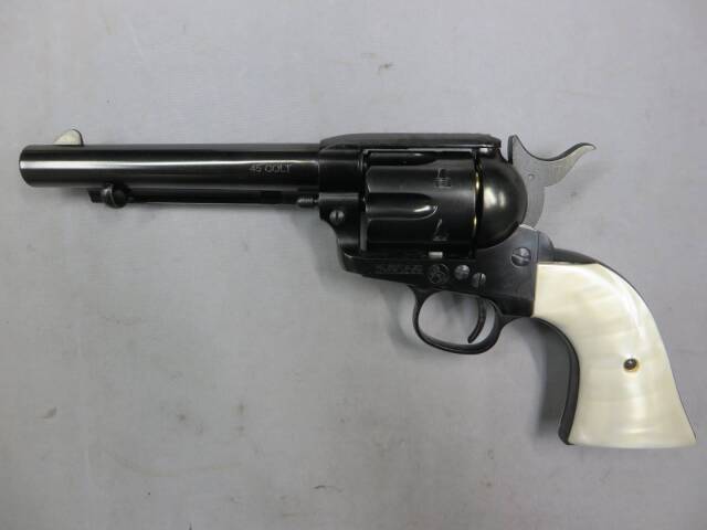 【マルシン】コルトSAA.45 アーティラリー Wディープブラック パールプラグリップ Xカートリッジ