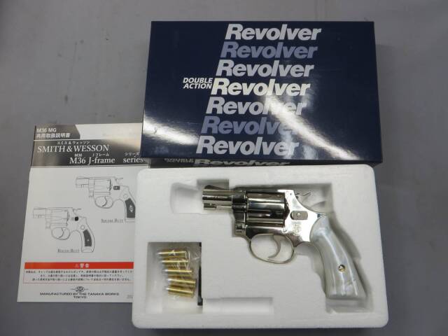 【タナカ】S&W M36 チーフスペシャル スクエアバット トラビス ニッケルフィニッシュ Ver.2  モデルガン