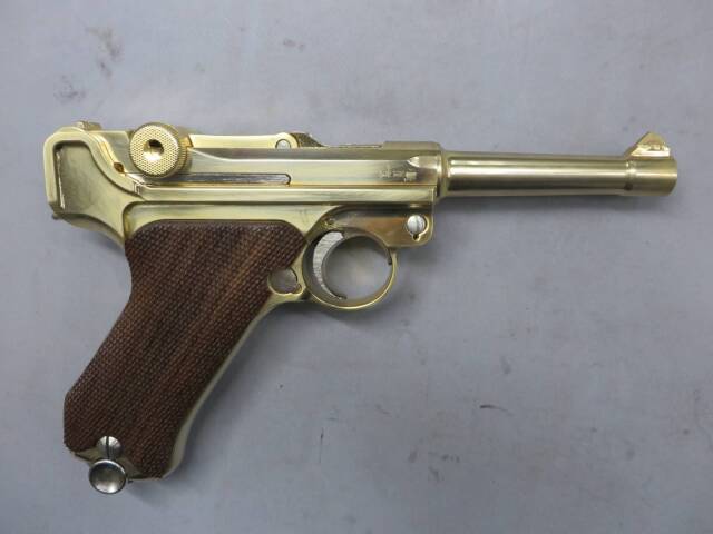【マルシン】ルガーP08 4in パラベラム チェッカー木製グリップ SMG・金属モデルガン