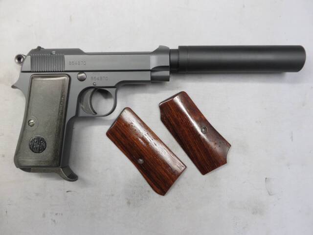 エアガン ベレッタm1934 ノワールモデル サイレンサー 木製グリップ付き ウエスタンアームズ】ベレッタM1934 ノアール・noir サイレンサーモデル
