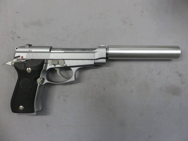 【ウエスタンアームズ】ベレッタM84FS サイレンサー シルバー