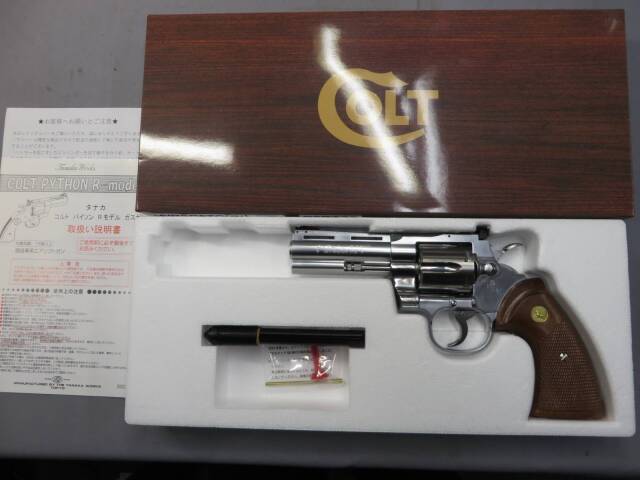 【タナカ】コルトパイソン.357mag 4in R-model　ステンレスモデル