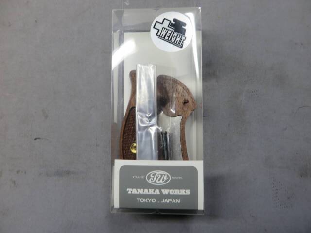 【タナカ】S&W Jフレーム ラウンドバット ウォールナットチェッカー +Weight
