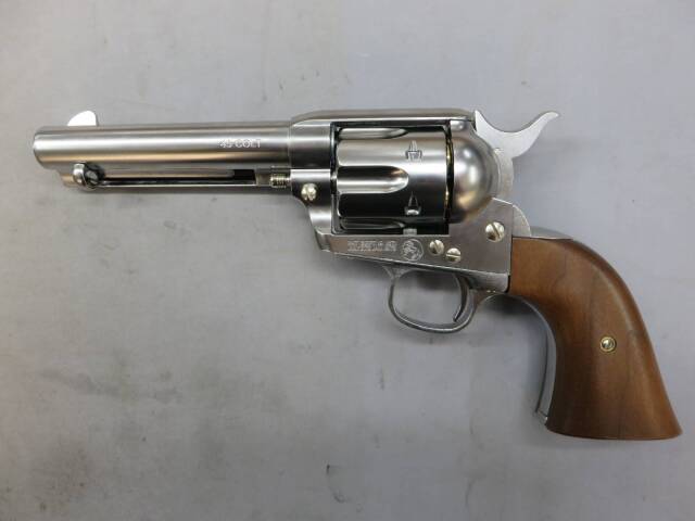 【マルシン】コルトSAA.45 シビリアン シルバー ABS 木製グリップ仕様 Xカートリッジ