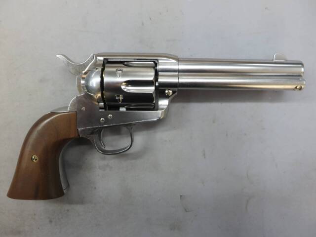 【マルシン】コルトSAA.45 シビリアン シルバー ABS 木製グリップ仕様 Xカートリッジ