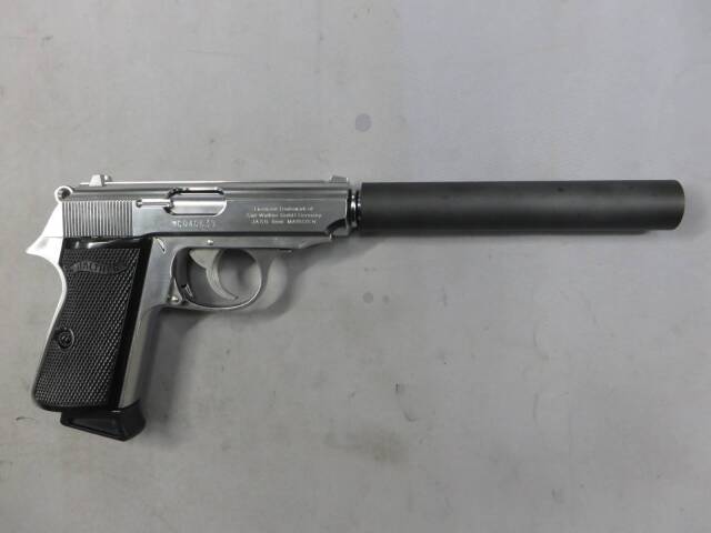 【マルゼン】ワルサー PPK/S ステンレスシルバー ムービープロップシリーズ