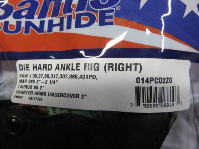 【De Santis】S&W Jフレーム DIE HARD ANKLE RIG（RIGHT）ホルスター