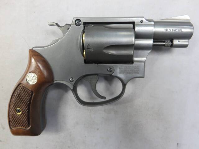 【マルシン】S&W M36 2in ブラック エクセレント HW 木製サービスグリップ 6ｍｍBB リアルXカート