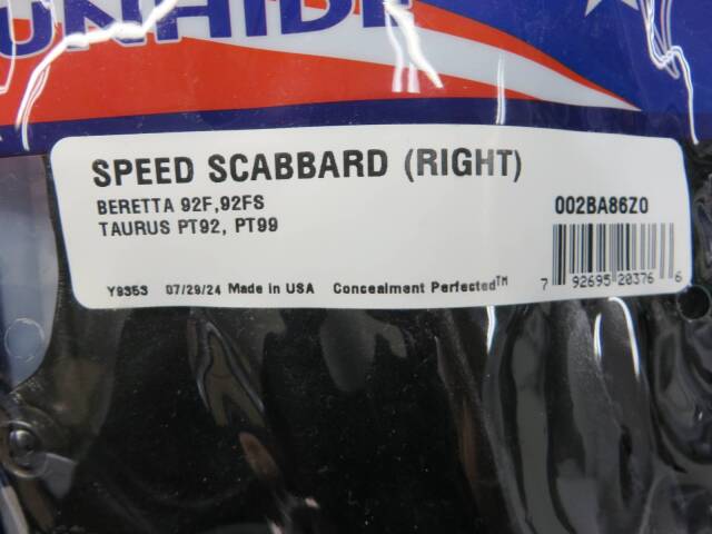 【DeSantis】ベレッタM92 SPEED SCABBARD（RIGHT）ホルスター