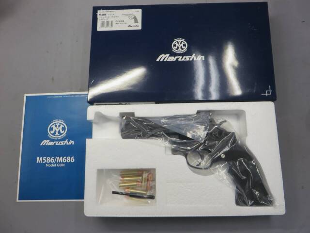 【マルシン】S&W M586 4in ブラック HW プラグリップ　 モデルガン