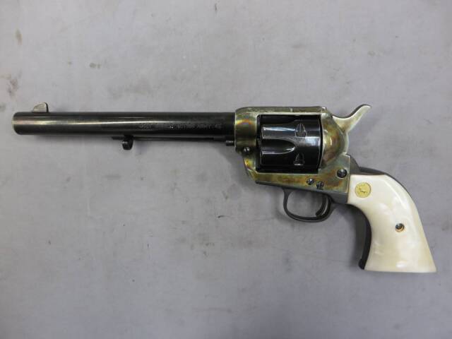 【ハートフォード】SAA.45 メッキ ケースハードン カスタム アーティラリー モデルガン