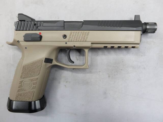 【Carbon8】CZ P-09 Tan フレーム CO2・サイレンサー対応アウターバレル・マグウェル