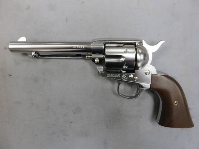 【マルシン】コルトSAA.45 アーティラリー シルバー ABS 木製グリップ仕様 Xカートリッジ