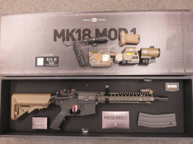 【東京マルイ】Mk18 Mod1・ホロサイト・ブースター・ライト・フォアグリップ ガス・ブローバック