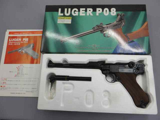 【タナカ】ルガーP08 8in スチールフィニッシュ　フルチェッカーアメリカンウォールナットグリップ