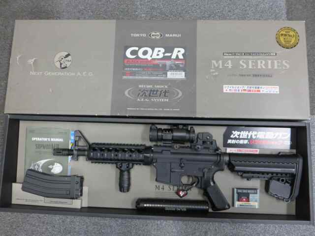 【東京マルイ】CQB-R ブラック　/  プロサイト・マウント・プロサイレンサー　次世代電動ガン