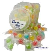 ざら付きフルーツキャンディ　ポット入り（100個入）　キッコ―製菓　