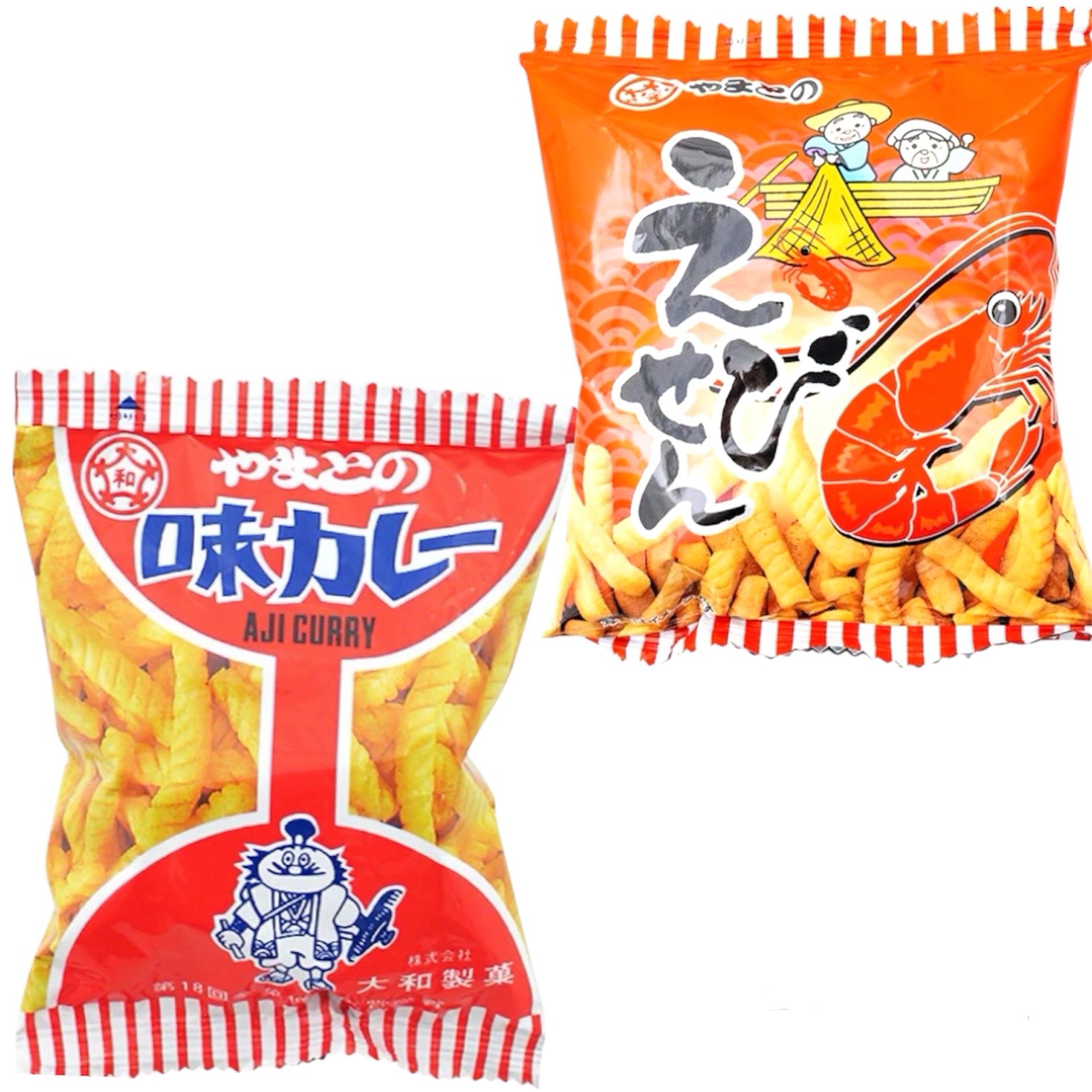 やまと製菓人気の 2種食べ比べセット（味カレー｜えびせん）各30入