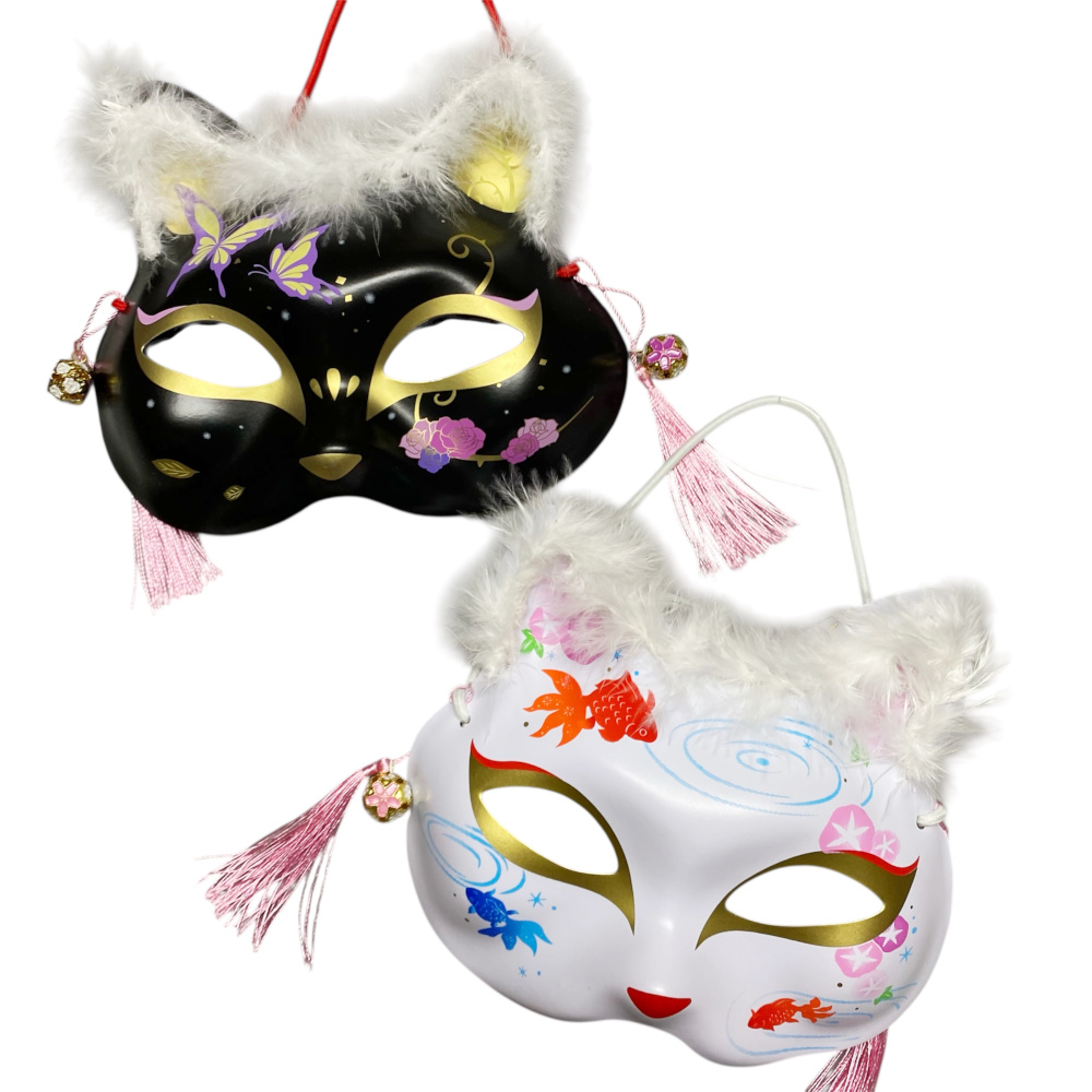 光るおもちゃ】 光る ねこ半面お面 6枚セット 佐塚商店